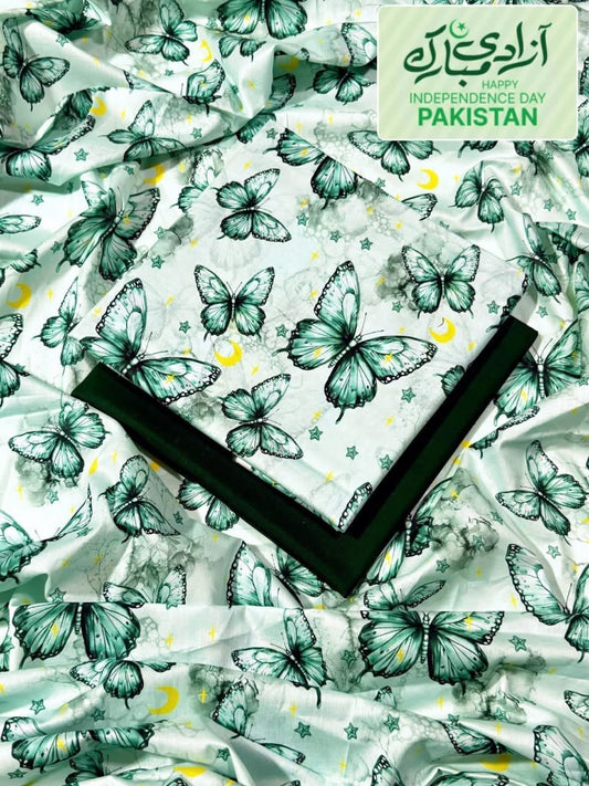 (IB BONANZA ORGINAL LAWN Happy independence day colors)  DIGITAL PRINT LUXURY LAWN 90/70