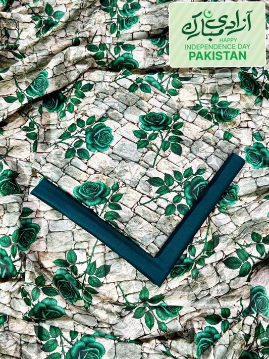 (IB BONANZA ORGINAL LAWN Happy independence day colors)  DIGITAL PRINT LUXURY LAWN 90/70
